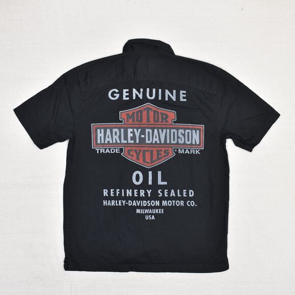 Harley-Davidson Other - Harley Davidson Men's Button Down Shirt Oil Refinery Cotton Black Size M JAKE